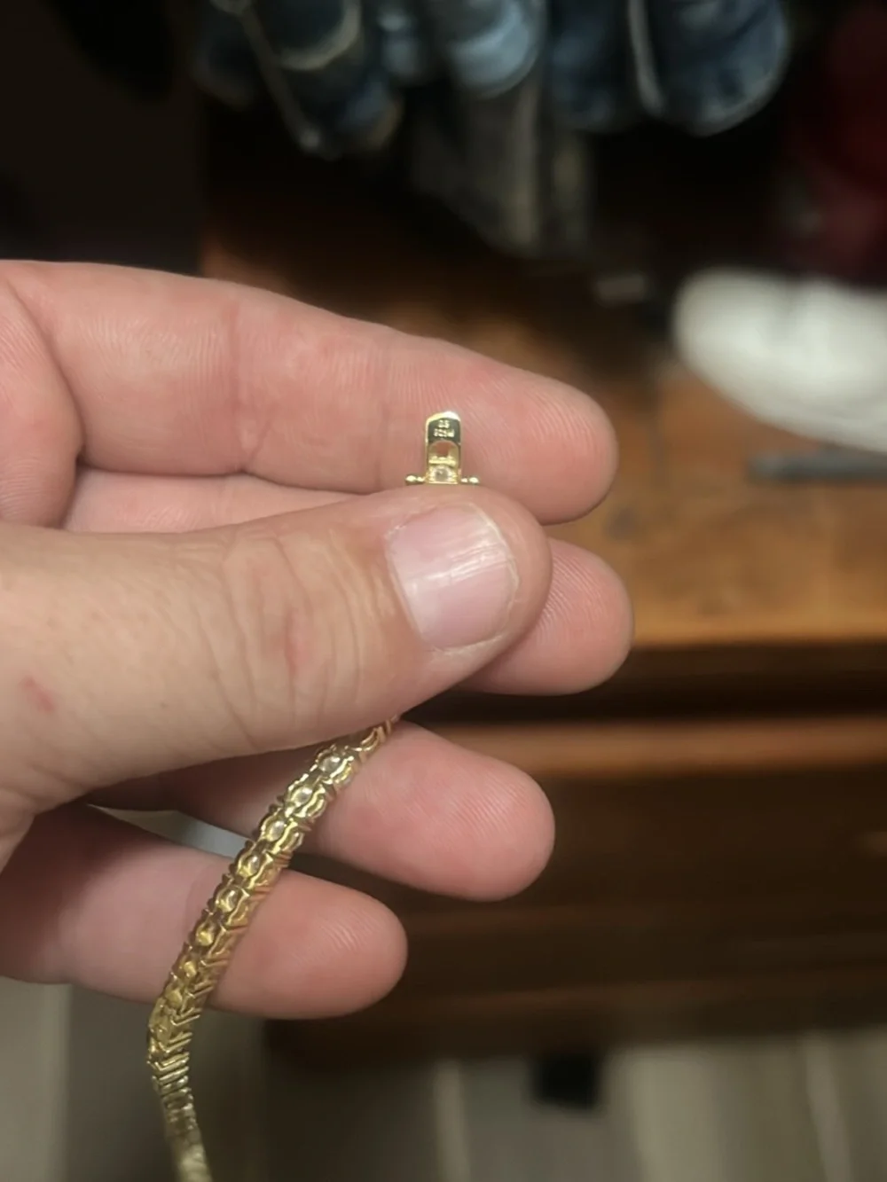 Gold over 925 silver moissanite tennis bracelet 7.5 in 4mm